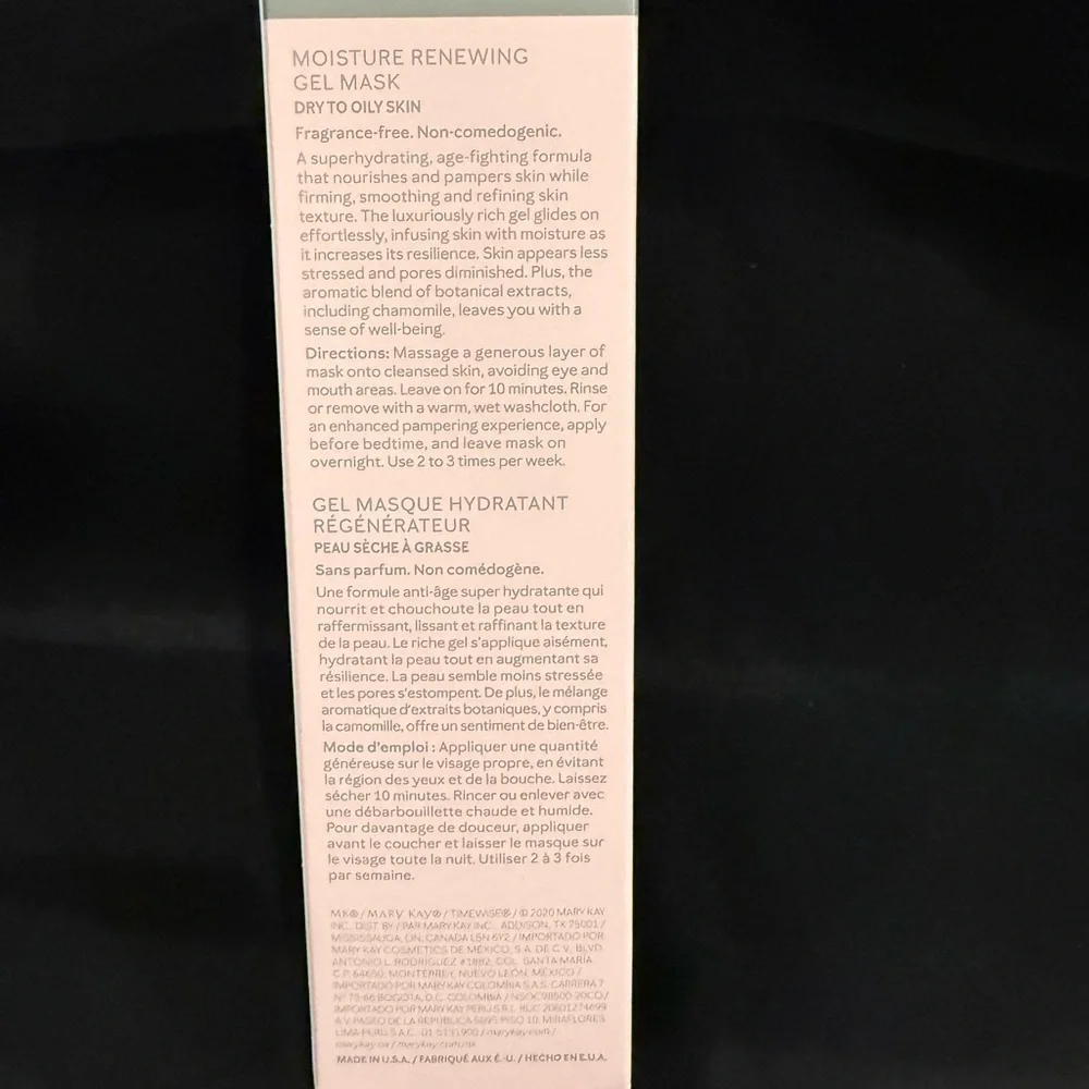 Mary Kay TimeWise Moisture Renewing Gel Mask New in Box 3 oz